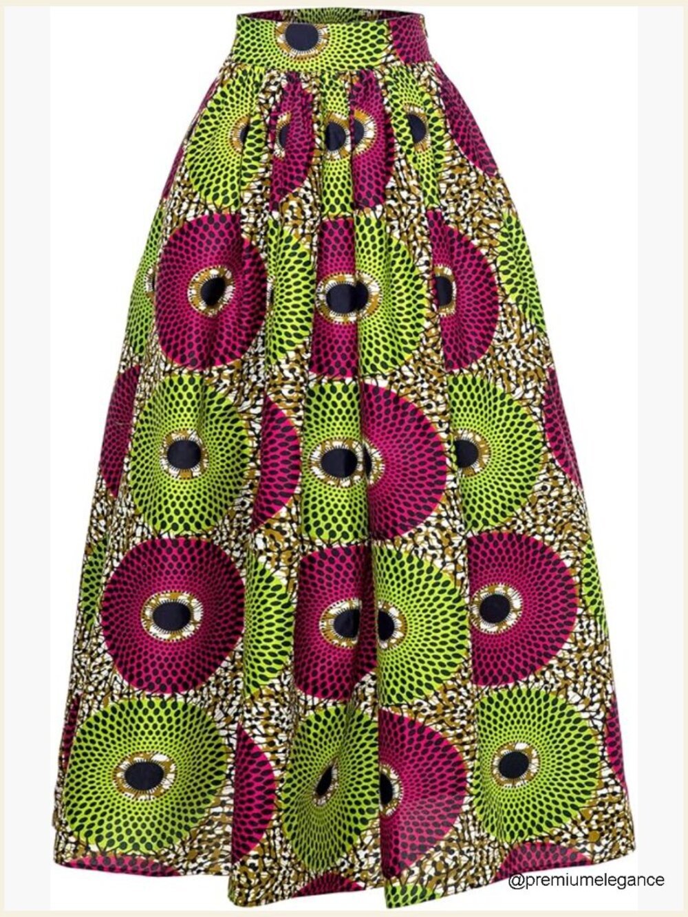 Ankara Print Maxi Skirt Dashiki Floor Length Elastic Waist Skirt